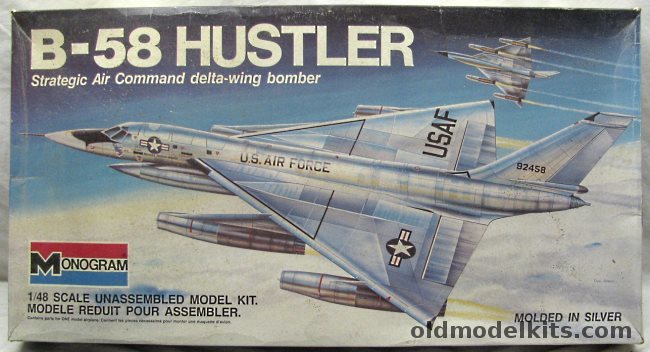 Monogram 1/48 Convair B-58 Hustler SAC Supersonic Bomber, 5704 plastic model kit